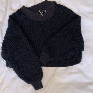 Free People Bell Sleeve Cropped Sweater